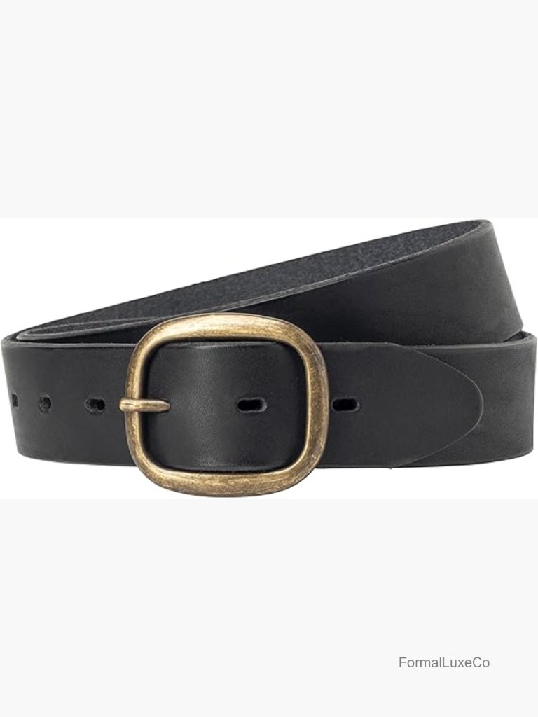 Genuine Full Grain Leather Belt For Jeans - Made In Usa - 1.25in